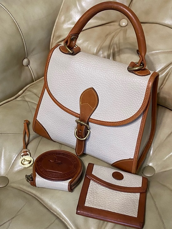 Dooney & Bourke Handbags - Vintage Dooney & Bourke AWL Bundle Satchel Duck Coin Wallet Pebble Leather